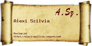 Alexi Szilvia névjegykártya