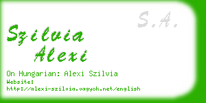 szilvia alexi business card